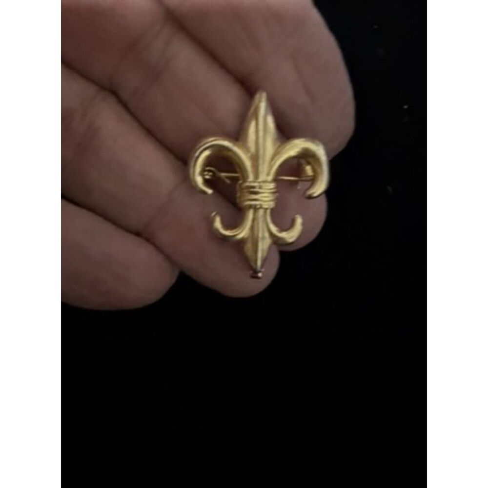 vtg gold filled fleur de lis brooch